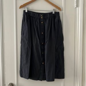 notPERFECTLINEN Marseille Skirt Charcoal Blue